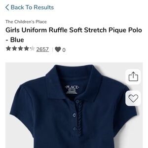 NWT The Children's Place Girls Blue Polo Shirt